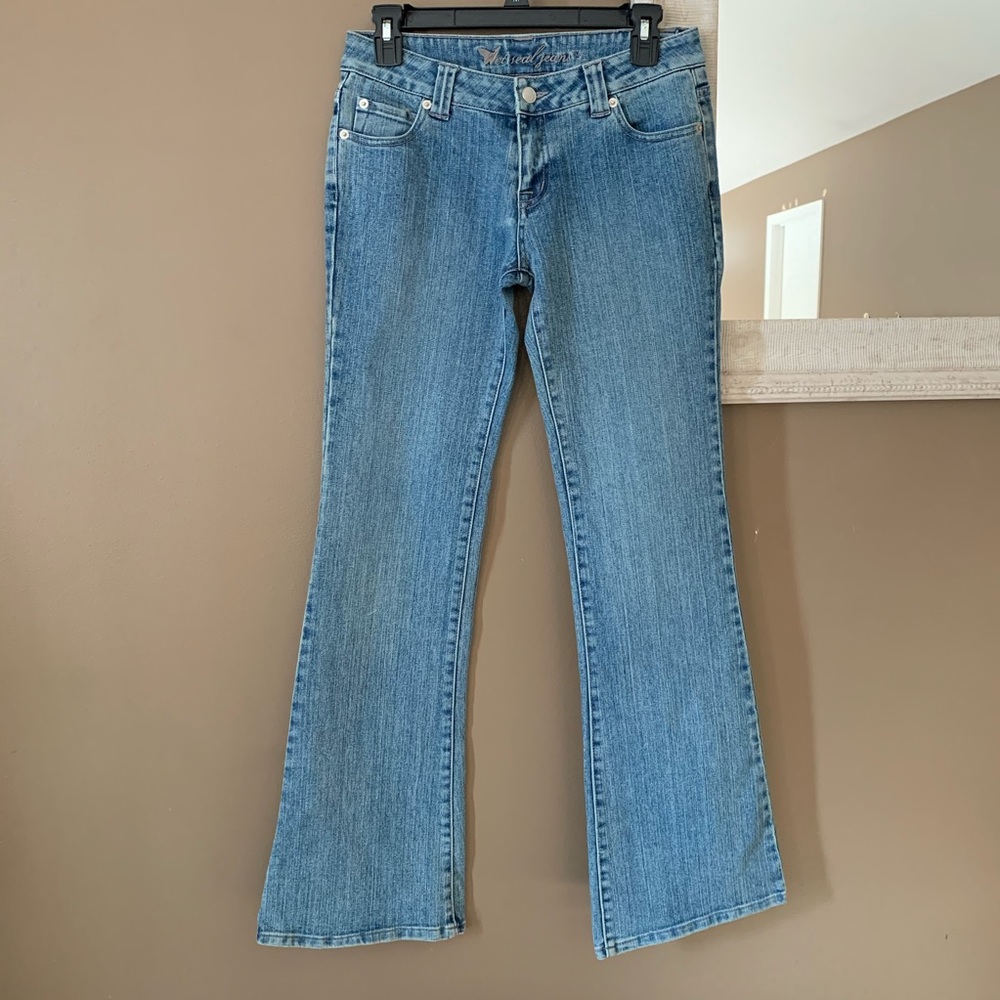Wet Seal Flare Low Rise Women’s Denim Jeans s5 Reg